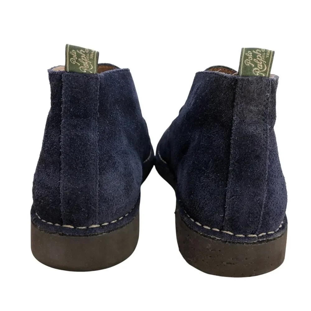 Polo Ralph Lauren Shoes Mens 9.5D Talan Chukka Navy Suede Desert Boots Lace Up